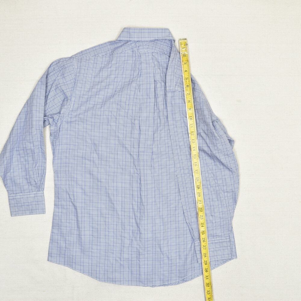 Brooks Brothers Men's Button Up Shirt Cotton Blue Size 17 - 2/3 Slim Fit No Iron - Picture 6 of 8